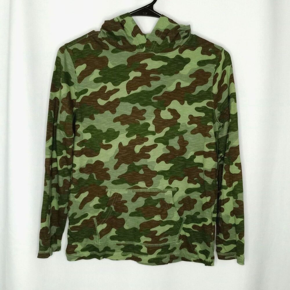 Spotted Zebra Camouflage Hoodie T-Shirt Lightweight Camo Top Youth Boys Large